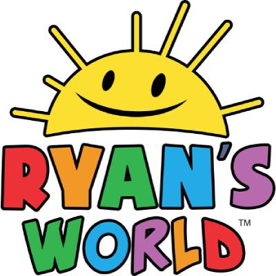 Colorful logo of Ryan's World with a smiling sun.