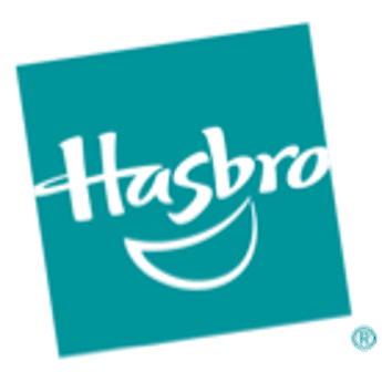 Hasbro logo on a teal square background.