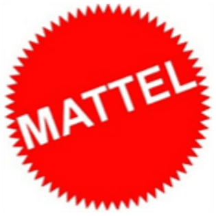 Red starburst logo with the word 'MATTEL' in white letters.