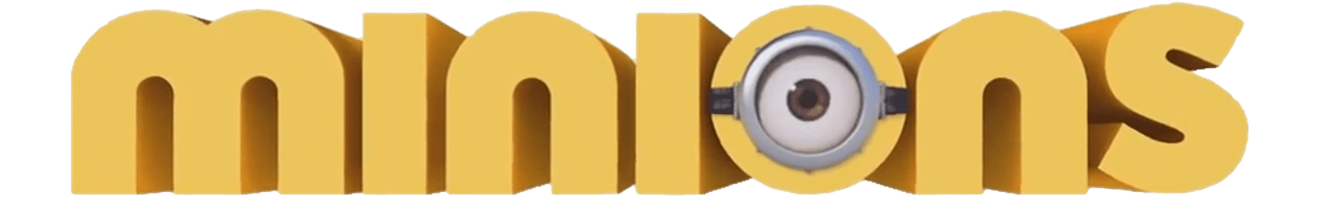 Close-up of a yellow 3D text with a metallic bolt.
