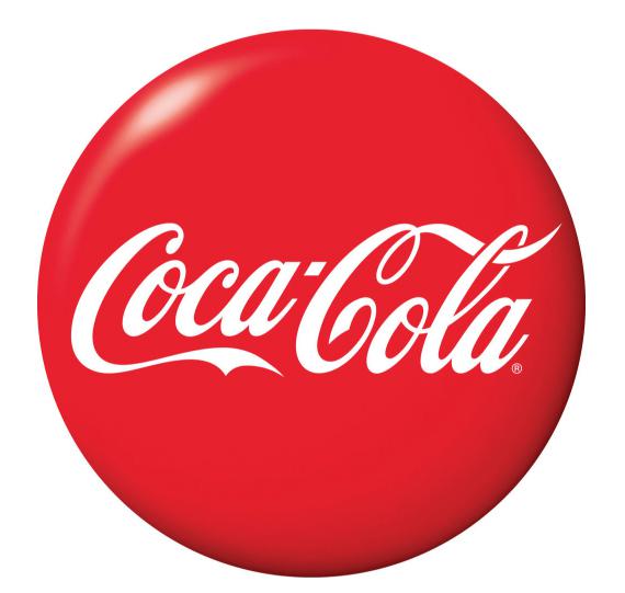 Classic red Coca-Cola logo in a circular design.