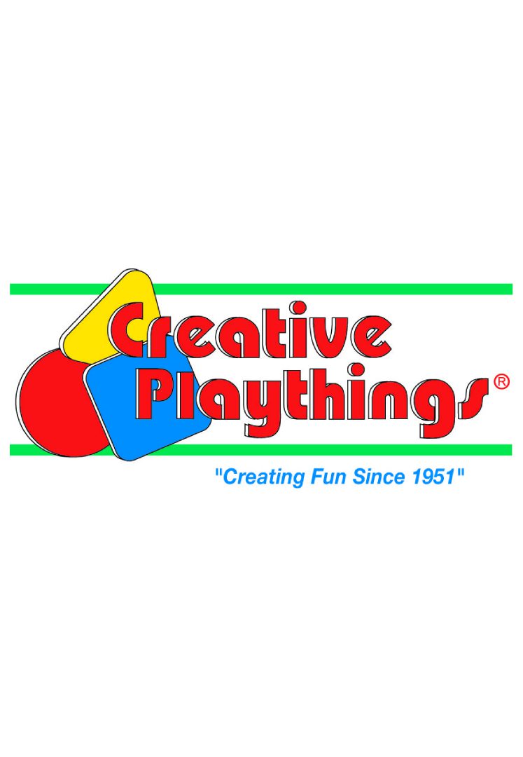 Colorful Creative Playthings logo with playful font and shapes.
